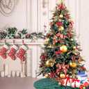 ShinyBeauty 21" Dark Green Sequin Velvet Tree Skirt | Elegant Christmas Tree Decor | Festive & Durable | Holiday Home Decor