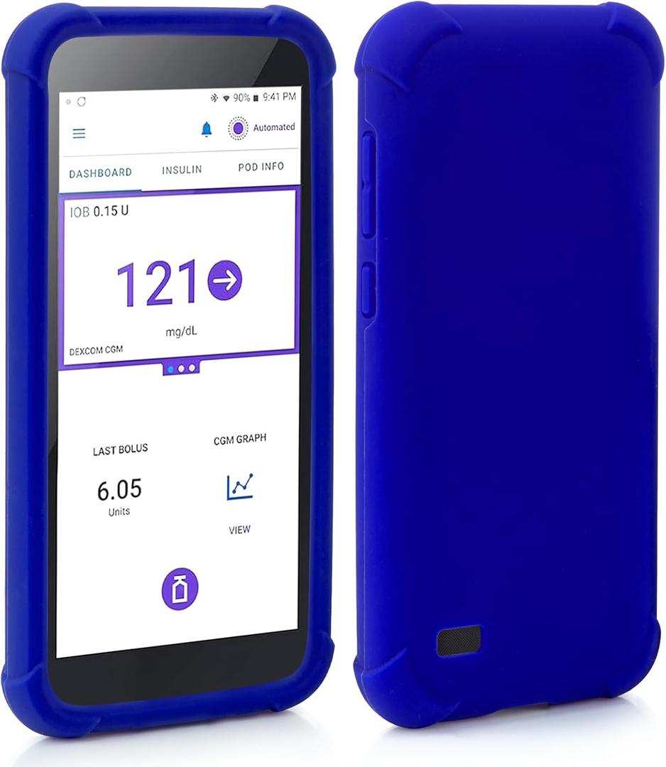 YOUSHARES Silicone Case for Omnipod 5 Receiver, Anti Slip Protective Cover Soft Gel Skin Suitable for Omnipod Device (Blue)