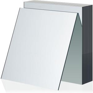Soaoo 30 Pcs Square Glass Mirror Tiles 6 Inch Square Mirror Mosaic Panels Glass Tile Craft for DIY Crafts Projects Supplies Decoration Centerpieces Home Wall Table Ceiling Decor