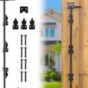 FMhotu 24" Cane Bolt Drop Rod for Gate, Heavy Duty Gate Latch for Wooden Fence Metal Gates, Gate Ground Stopper Hardware for Wood PVC Vinyl Metal Gates, 1 Pack