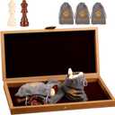 2 in 1 Magnetic Chess Set & Checkers Board Game, 15" Handmade Folding Chess Board, Portable Travel Chess Set, Beginner Chess Board Game for Adults & Kids (15 Inch) (Light Brown)