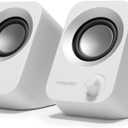 Speaker - 14W Stereo PC Speakers, USB Powered, Compact Size with 30 Tilt Design, Volume Dial Control, for Desktop, Laptop, Monitor, Gaming Consoles, White