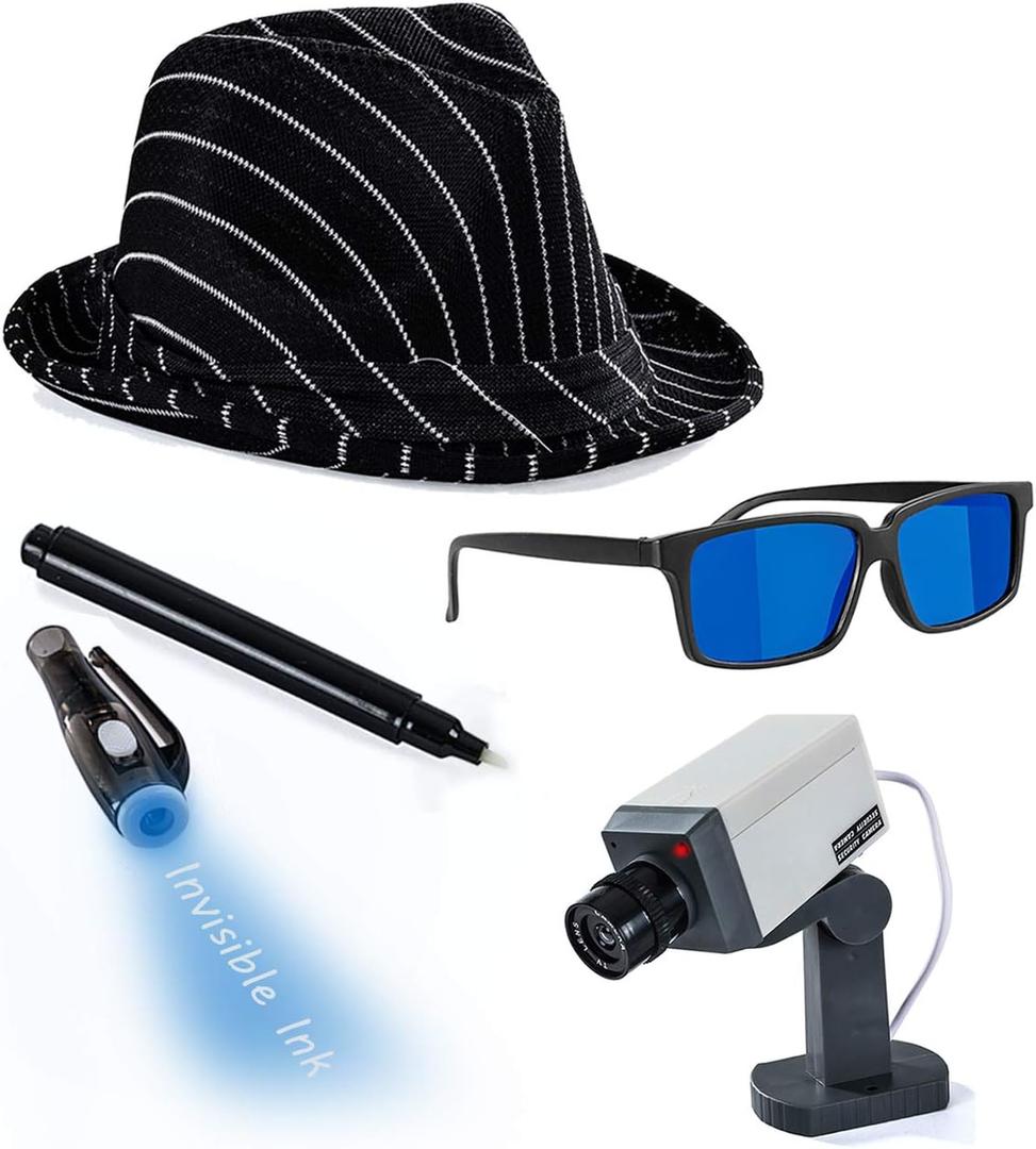 Tigerdoe Detective Costume - Spy Gear for Kids - Dress Up - Spy Costume Accessories (4 Pc)