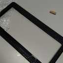 2 Pack License Plate Frames for Women, Sparkly Rhinestone Diamond Car Accessories with Glitter Crystal Caps (Black (2PCS))