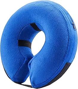 BENCMATE Inflatable Dog Cone Collar Alternative, Soft Dog Cone for Small Medium Large Dogs and Cats, Neck Recovery ECollar Donut Collar After Surgery (L, Blue)