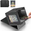 Card Deck Box for MTG Commander, Magnetic Card Display Case, TCG Card Storage Box, Holds 100 Double-Sleeved Cards, Black&Grey