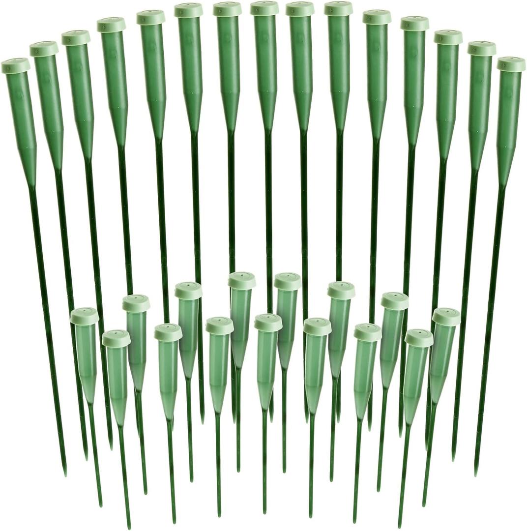 Bright Creations Floral Water Tubes - 6 in & 12 in, Green, 30 Pack - Flower Stem Water Vials with Caps for Bouquets & Centerpieces