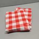 Smiry Rectangle Picnic Table Cloth, Elastic Waterproof Fitted Vinyl Tablecloths, Flannel Backed Buffalo Plaid Table Covers for Dining, Camping, Outdoor (White and Red, 30" x 72")