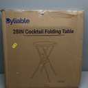 Byliable 28in Cocktail Table White High Top Folding, Round Portable Bar Height Folding Table with Removable Legs, Indoor Outdoor Banquet for Parties, Commercial, Speech, School