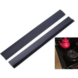 Stove Gap Covers (2 Pack), Easy to Clean Gap Fillers Between Counters and Stovetops, Oven, WasherFurniture Easy to Install Heat Resistant, Black 25 Inches