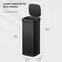 EKO EcoSmart 80L / 21.1 Gallon Motion Sensor Trash Can Tall, Large Touchless Automatic Kitchen Garbage Bin with Soft-Close Lid for Home or Office, Brushed Stainless Steel, Matte Black