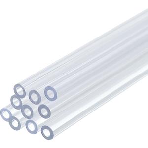 uxcell 10 Pcs Clear Plastic Rigid Tubing 2mm ID x 4mm OD, 0.5 Meters Length Round Polycarbonate Tubing for Aquarium Water Pipe, Water Cooling System, Plumbing