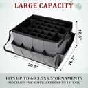 Lukeline Large Ornament Storage Box with 3 Tray, Holiday Ornament Organizer with external pocket and Transparent Cover, Inside 6 Slots for Nutcrackers, Christmas Lights, etc