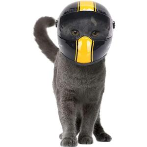 Pet Safety - Cat & Dogs Motorcycle Helmet - Full Face, Bike Riding & Outdoor (Black)
