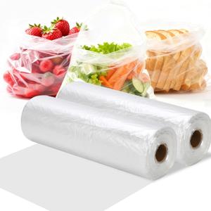 10" X 14" Food Storage Bags, 2 Rolls Clear Plastic Produce Bags, 1000 Grocery Bags for Bread, Fruits, Vegetables, Kitchen, Market (1000 bags)