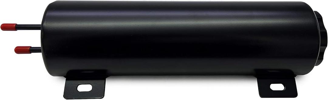 Universal 3'' X 10'' Aluminum Radiator Coolant Overflow Tank Powder Coated Black