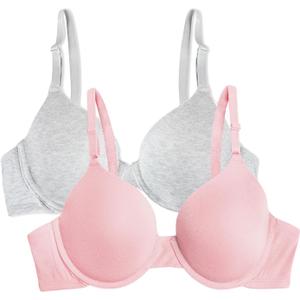 Fruit of the Loom Women's Smooth Cotton T-Shirt Bra - Ultra-Soft, Flexible, and Invisible Under Tees (Gray) 36D