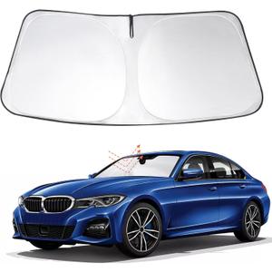 Windshield Sun Shade Custom Fit 2013 2014 2015 2016 2017 2018 BMW 3 Series/F30/F31/F80/M3 Accessories Foldable Sunshade Sun Blocker Front Window Shades Covers Keep Car Cooler