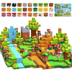 Magnetic Blocks 140PCS Building Cubes for Boys Girls 3+, Build Mine Magnet Adventure World with STEM Construction Toys, Sensory Gift for Kids 3 4 5 6 7 8 Birthday