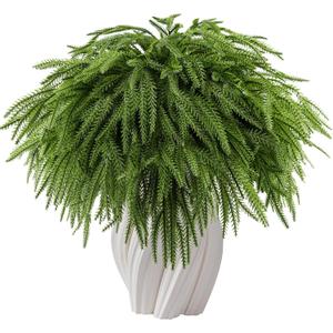 18 Pcs Christmas Norfolk Pine Branches -18 Inches Artificial Pine Branches faux Christmas Norfolk Pine Greenery Stems Faux Norfolk Pine Branches Garland for Xmas DIY Crafts Decorations Indoor Outdoor