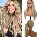 Balayage Ash Blonde 13x6 HD Lace Frontal Wig 18 Inch Human Hair 150% Density Golden Brown to Light Blonde Ombre Highlight Real Hair Transparent Pre Plucked with Baby Hairs Glueless for Women