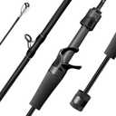 SEASIR Riveria Ultralight Fishing Rod, BFS Spinning Baitcasting Rod, 40T Carbon Fiber Baitcaster Rod, 10 Piece Casting Rod for Freshwater Bass Trout, Fuji O Ring Guide, EVA Handle, Fast, Black, RiveriaC602-UL-F