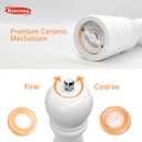 Wooden Pepper Mills Grinders, Manual Salt Pepper Grinder Refillable Wooden Mill, Rubber Wood, White (2"W x 8"H, White Color 1 Pack)