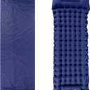 Wakeman Sleeping Pad for Camping - Inflatable Mat with Built-in Foot Pump - Waterproof Camp Mattress - Camping Gear Must Haves Outdoors (Blue)