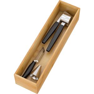 Bamboo Kitchen Drawer Organizer, Wooden Storage Box for Utensil Organizer Silverware Tray Cutlery Holder Flatware Containers - Multi-Use Deep Drawer Dividers Organizer for Bathroom, Jewelry, 12"3"2.5"