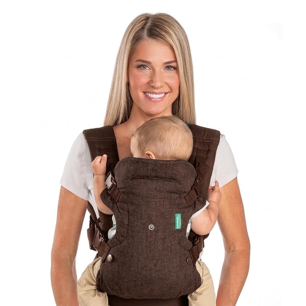 Infantino Flip 4-in-1 Convertible Baby Carrier, Adjustable, Ergonomic Babywearing, Registry Essential, Baby Carrier for Newborn to Toddler