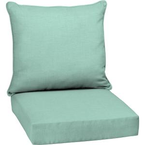 Arden Outdoor Deep Seat Cushion Set, 24 in x 24 in, Weather-Proof, Rain-Proof, Fade Resistant Patio Cushion for Chair, Sofa, and Couch Aqua Leala
