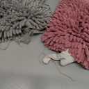 Chenille Hand Towels for Bathroom Kitchen and Bedroom |Hanging Hand Drying Towel with Button Loop | Funny Hedgehog Hand Towel | 2 Packs (Gray & Pink)