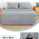 Extra Deep Pocket Full Sheet Set for Air Mattress, 6 Piece Air Bed Sheets Set with 18-24 Inches Depth, Soft & Breathable Inflatable Bed Sheet Set with Flat Sheet, Fitted Sheet and Pillowcases, Grey