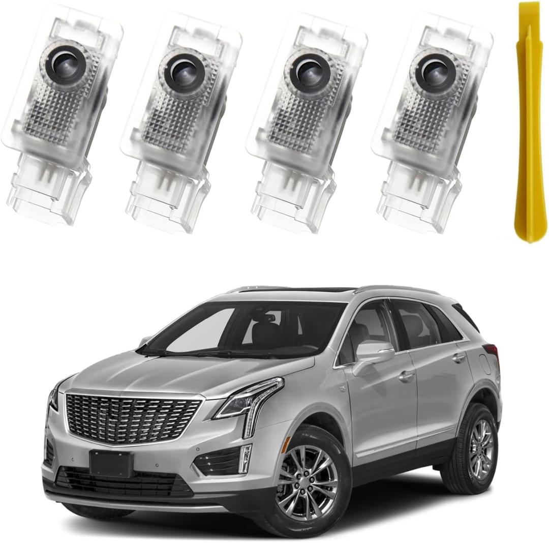 4Pcs Car Door Lights Logo Projector for SRX CT6 CT5 XTS ATS-L XT4 XT5 XT6,Never Fade LED Door Projector,Puddle Lights for Welcome Courtesy Light,Shadow Ghost Light,Car Accessories