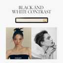 SHE'S FREE STYLE JUST FOR YOU [Chanel-style] Hair Barrette for Women, Acetate Resin Barette, Classic Black & White, French Hair Accessory for Thin Hair, Anti-Slip for Half-Hair (Small,3.1 inch,1 Pcs)