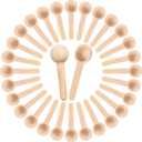Honeydak 50 Pcs Small Wooden Spoons 2.95"l Mini Wood Natural Tiny Spoons Wooden Little Teaspoons for Jars Sugar Creamer Honey Spices Salt Kitchen Supplies (7.5 x 2.4 x 1.2 cm/ 3 x 1 x 0.5 inch)