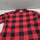 Amazon Essentials Womens Regular-Fit Long-Sleeve Lightweight Plaid Flannel Shirt (Medium, Red Buffalo Check)