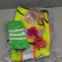 Neon Outfit Neon Costume Accessories Reflective Vest Sunglasses Necklace Bracelet for Glow Party Football Game (37# Fruit Green/White Bars)