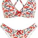 Amazon.com: ZAFUL Women's V Neck Bikini Set High Waisted Swimsuits Lace Up Bow Decor Cheeky Two Piece Bathing Suit(4-Cheery red, XL) : Clothing, Shoes & Jewelry (XL)