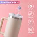 2 x 6Pcs Flower Glitter Cap Straw Cover Cap for Stanley Cup 40oz/30oz Accessories, 10mm Reusable Cute Drinking Straw Topper Accessories, Portable Protector Plugs Decorations Gifts for Party Favors