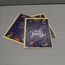 3 x CRTURUNIQ Luxury Navy Blue Thank You Card with Silver Foil - 5x7 Large Blank Note Card with Thick Gold Envelope & Sticker - Premium Heavyweight Cardstock for Wedding, Business, Sympathy & Men