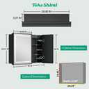 TokeShimi 30x26 Inch Black Medicine Cabinet with Lights Mirror Tempered, 3-Color Stepless Dimmable LED Mirror Medicine Cabinet Wall Mounted, LED Mirror with Storage and Defogger 2 Outlets