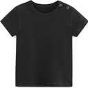 Baby Multicolor Short Sleeve T-Shirt Tee Summer Solid 100% Cotton Basic Clothes (Black) 3-4T
