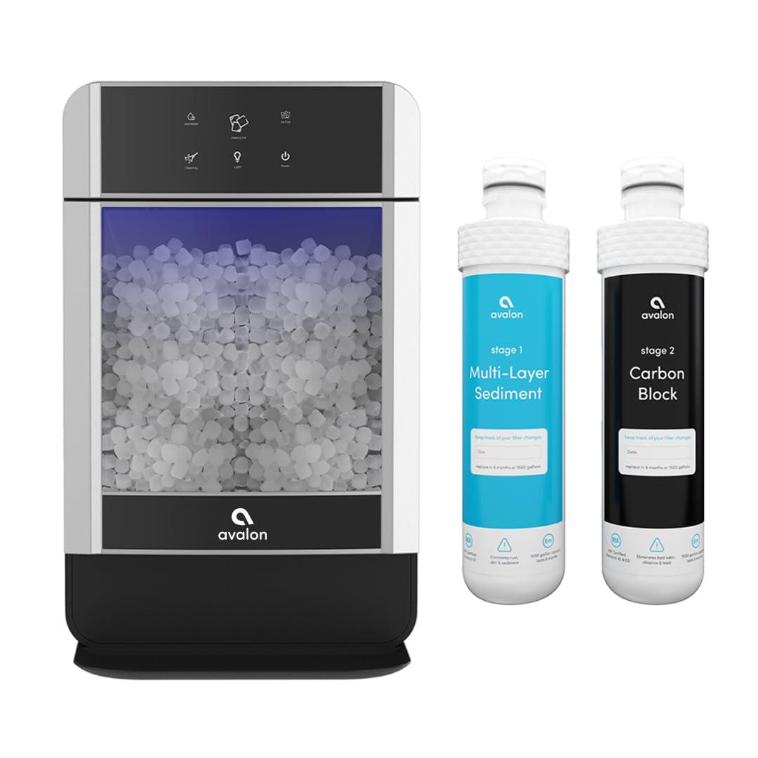 Avalon Nugget Ice Maker Chewable Ice 38 lbs Per Day, One Click Operation, Large Ice Storage, Connects to Water Line, Includes Set of Filters