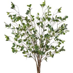 Sggvecsy 43 6Pcs Artificial Ficus Branches Faux Leaf Spray Green Eucalyptus Branches Artificial Greenery Stems Fake Ficus Twig Plants for Home Office Wedding Vase Filler Shop Decoration