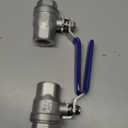 2Pc 304 Stainless Steel 3/4" Ball Valve, NPT Female 3/4 Inch Full Port Ball Valves with Heavy Duty Blue Vinyl Insulation Handle (2, 3/4 Inch)