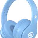 Headphones Kids Bluetooth 5.4 Wireless Play Time 68H Safe Volume Limit 85/94dB Over-Ear Foldable Headset,Fast Charging,with Aux Cord Built-in Mic for Toddler Child Pad Study Tablet Blue