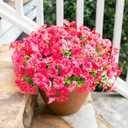 HyeFlora Artificial Flowers for Outdoors Fake Plants Outside Decoration, 12 Bundles Silk Hot Pink Morning Glory UV Resistant Look Real Faux Flowers for Planter Front Door Porch Patio Yard Gardens Home