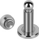 Adjustable Height Magnetic Door Stopper,Heavy Duty Magnetic Door Stop, 304 Stainless Steel Door Holder with Wall&Floor Mounted...(Silver)