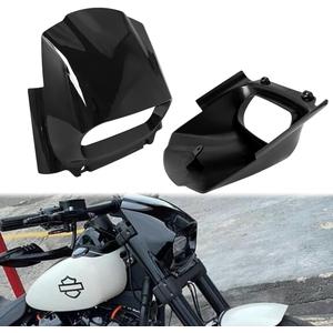 Motorcycle Headlight Fairing Cover Mask Cowl For Harley M8 Softail Fat Bob FXFB 2018-2022,Black